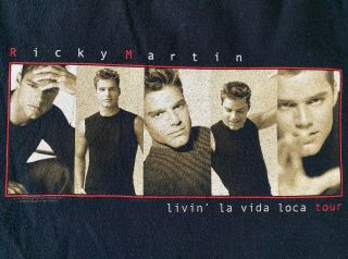 Vintage 90s 1999 Ricky Martin Livin La Vida Loca Concert Tour T Shirt Winterland
