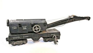 Vintage Lionel Lines Bucyrus Erie 8 Wheel Crane Car 6460 Black Post War