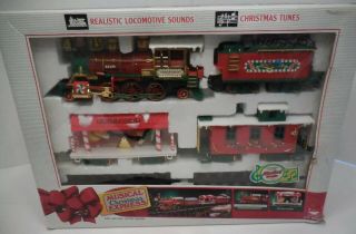 1992 Bright Musical Christmas Express Train Sound Animation Light W/box