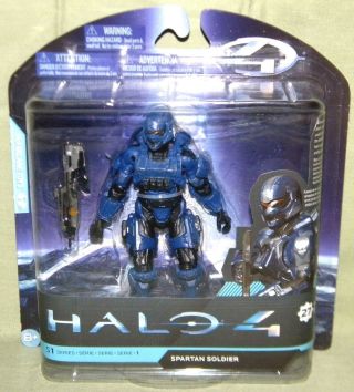 Blue Spartan Soldier Halo 4 Series 1 Mcfarlane Toys Minor Package Wear 5 " Figure