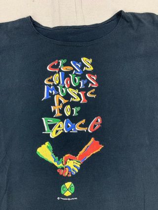 90s Vtg XL Cross Colours Music Peace Long Sleeve Shirt Academic Hardwear Hiphop 3