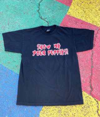 VTG 1999 WWF WWE Debra Show Me Your Puppies Graphic Shirt Wrestling USA Size L 3