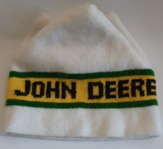 Vintage John Deere Knit Ski Hat Skull Cap Farmer Collectible Soft