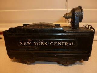 Marx O - Gauge Train York Central Tin 4 - Wheel Tender W/ Black Searchlight