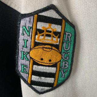 Vintage 90s Nike Gray Tag Rugby Union 2 Tone Hoodie Sweatshirt Jacket Med/Large 3