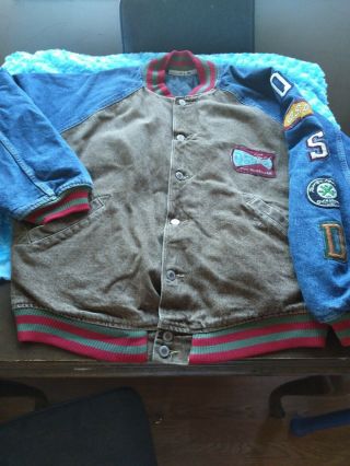 Qsd Quiksilver Jeans Jacket Made In Usa.  Szl Color Blue /brown