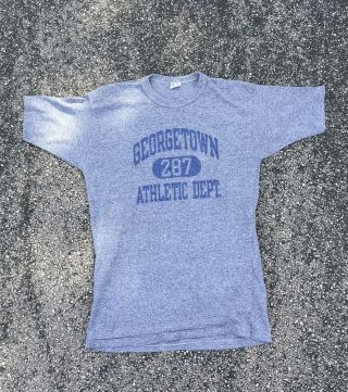 Vintage Georgetown Athletic Dept.  Tshirt Vtg Champion Heather Grey Tshirt