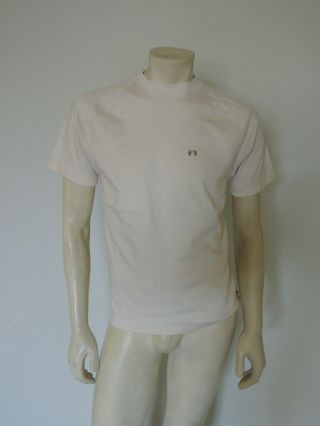 Vintage 1970s 1980s Hang Ten Cream Color Logo Tee Shirt Size Medium