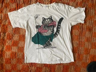 Vintage Crazy Shirts Of Hawaii Kliban Cat Theme T - Shirt Sz Large Single Stitch