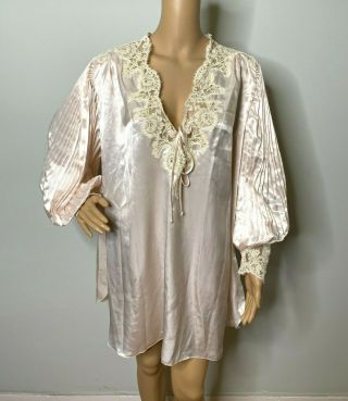 Vtg Jonquil By Diane Samandi Lace Accordion Nightgown Babydoll M Victorian Tunic