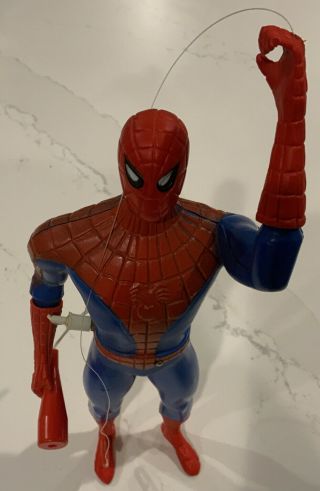 Vintage 1978 Remco Energized Spider - Man Marvel Action Figure & Web & Flashlight