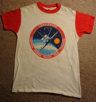 Nasa/jpl Vintage T - Shirt Space Shuttle Challenger Sts - 7 Size L 1983 - Sally Ride