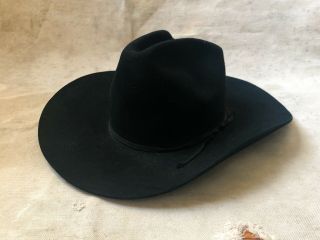 Vintage Royal Stetson Cowboy Hat 5x Beaver Felt Ranch Cattleman Black Mens 7 1/8