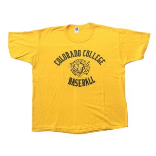Vintage 80s Colorado College Baseball Tiger Russell Athletic Usa Tshirt Xl