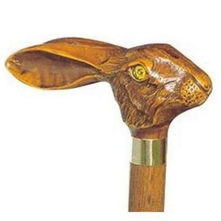 Nautical Rabbit Head Handle Antique Finish Vintage Complete Wooden Walking Stick