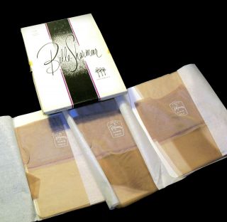 3 Pr Belle Sharmeer Seamless Glow Vintage Nylon Stockings 10