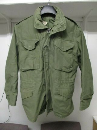 1969 M - 65 Field Jacket Coat W/hood Us Army Vietnam War Og 107 Small Regular