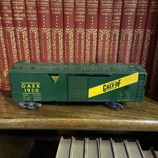Vintage O Scale Marx Gaex General American 1950 Sliding Door Box Car Tin Train