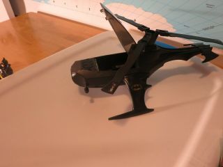 Vintage 1986 Kenner Powers Batman Batcopter Helicopter Rare With 3 Figures 2
