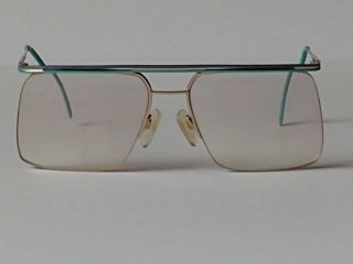 Vintage Neostyle Retro Gold Turquoise Purple Eyeglass Frames Germany 80 
