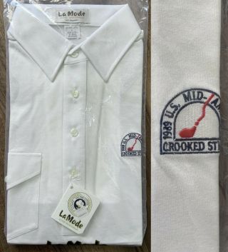 Vintage 1989 Unworn Us Mid - Amateur Mens Golf Shirt Crooked Stick Cc Indiana