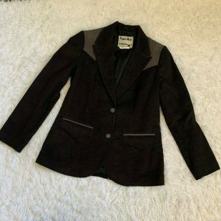 Pioneer Wear Corduroy & Leather Blazer Rockabilly Western Jacket Womens Size 10