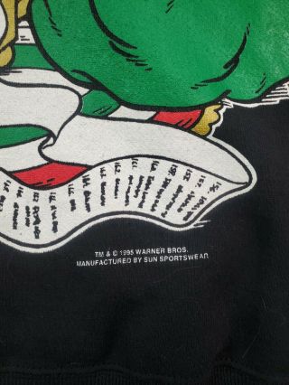 Looney Tunes Christmas Sweatshirt Tweety & Sylvester Black Size 1X 1995 3