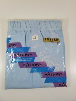 Vintage 2 Pack Arrow Boxer Shorts Nos 80s 50 Cotton 50 Kodel Polyester Sz 44