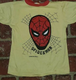 Spiderman Shirt Vintage Tshirt 1977 Marvel Comics Stan Lee Avengers Xs