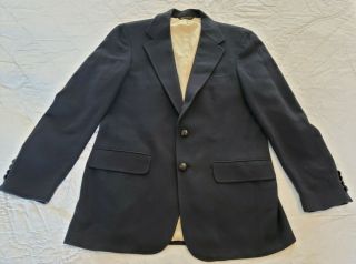 Vintage Bullocks Wilshire Womens M/l Cashmere Wool Blazer Jacket Navy