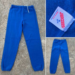 Jerzees - Vtg 80s Royal Blue Athletic Lounge Gym Sweatpants,  Mens Adult Medium