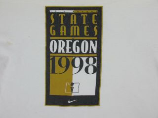 Vintage 1998 NIKE 13th ANNUAL STATE GAMES OF OREGON T - SHIRT Track Field Sz Large 2