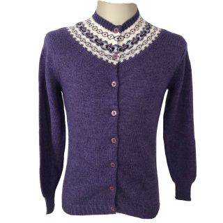 Nos Vintage 50s 60s Garland Hollyspun Purple Sweater Women 