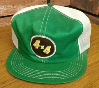 Nos K - Brand - 4 X 4 Seed Patch Snapback Farming Mesh Trucker Hat Cap - Green