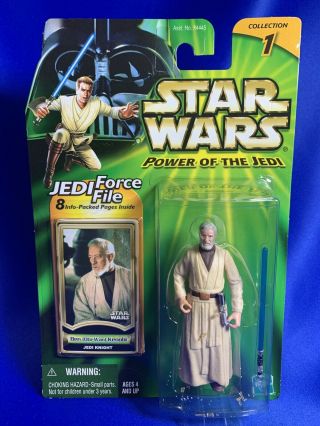 Moc Star Wars Power Of The Jedi Ben Obi - Wan Kenobi Jedi Knight W/jedi Force File