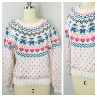 Vintage 90s Crop Sweater Size M/l Crew Neck Folk Cottage Fairie Core Oversized
