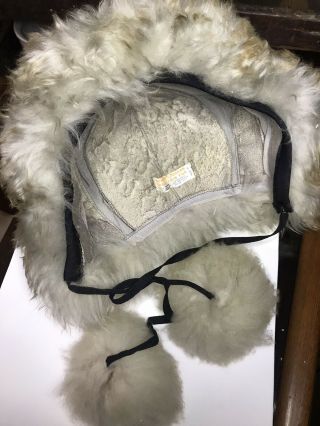 Vintage Grey Gray Tuscan Lamb Skin Fur Hat Italy Pons Pons Winter