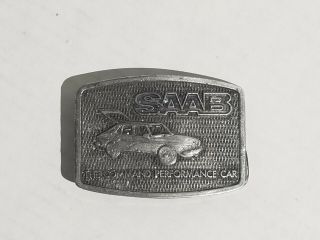 Vintage Saab The Command Performance Car Belt Buckle By Stephen Gould Usa Made