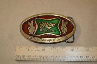 Vintage 1975 Miller High Life The Champagne Of Beers Belt Buckle 2029