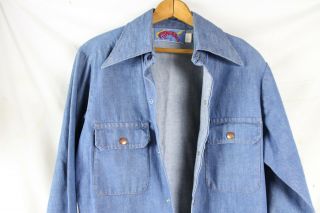 Vintage Wrangler Button Down Long Sleeve Jean Mens Shirt Size M Stallion Logo