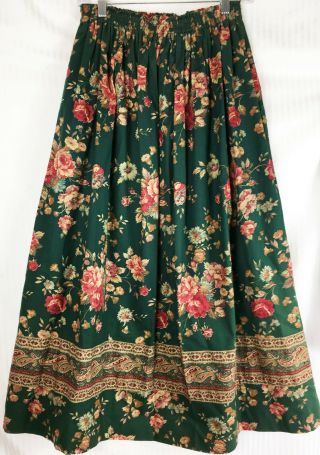 Vintage 90s Vera Bradley Skirt Belt Floral Roses Romantic Boho Gypsy Hipster