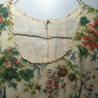 VTG 70s Candi Jones Floral Puff Sleeves Praire Dress Gunne Sax Style Victorian 9 3