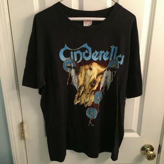 Vintage 80s 1988 - 89 Cinderella Long Cold Winter Tour Concert T Shirt Size Xl
