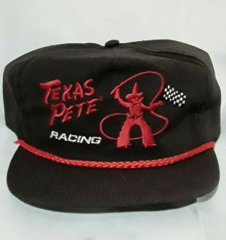 Vintage Texas Pete Hot Sauce Snapback Rope Trucker Hat Nascar Racing Usa