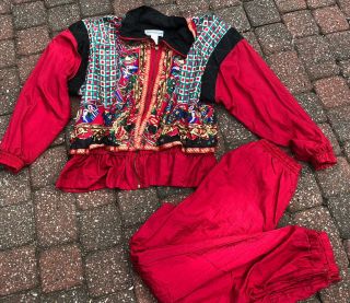 Vintage 90s Christmas Jacket Tracksuit Women Large Westbound Ugly Sweater Party
