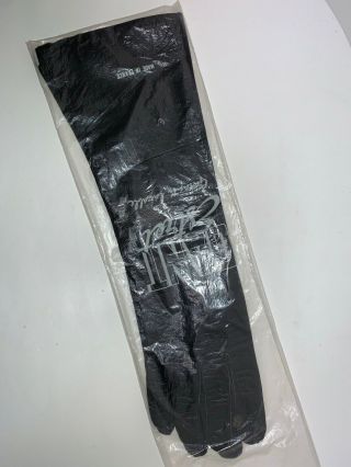 Made In France Gant Estret Aris Of Paris Black Leather 15” Long Gloves,  Sz 8