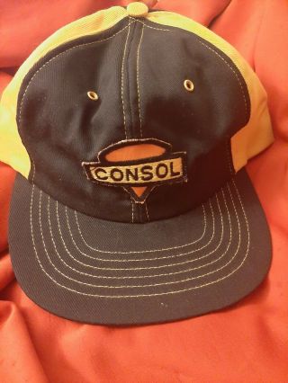 Vtg Consol Amonate Coal Co Patch Trucker Hat Snapback Swingster Usa Made