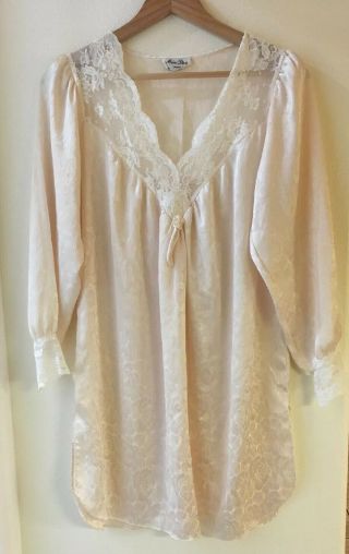 Miss Dior Lingerie Womens Pink Satin & Lace Nightgown