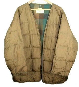 Vintage Eddie Bauer Goose Down Puffer Jacket Liner Size Medium Brown