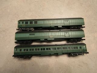 N Scale - Set Of 3 Passenger/baggage Cars - Southern Rr - Unbranded -